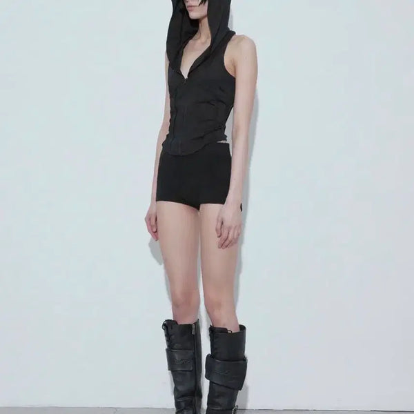 [BUNJANG] Bohemian Seoul 25SS Sporty Hooded Vest, Black / 보헤미안서울 25SS SPORTY HOODED VEST, BLACK