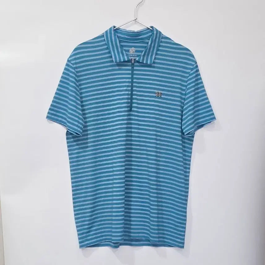 [BUNJANG] KOLON SPORT Stripe Half-Zip Polo Shirt / 코오롱스포츠 스트라이프 반집업 카라티