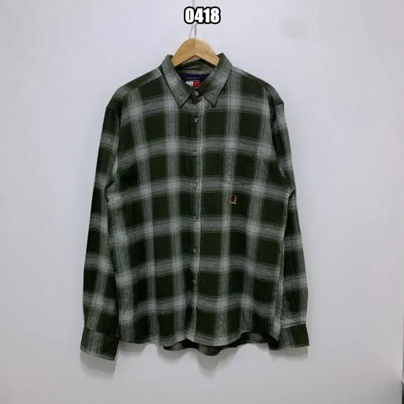 [BUNJANG] Tommy Hilfiger Vintage Check Pattern Polo Shirt / L 타미힐피거 빈티지 체크 패턴 카라 셔츠