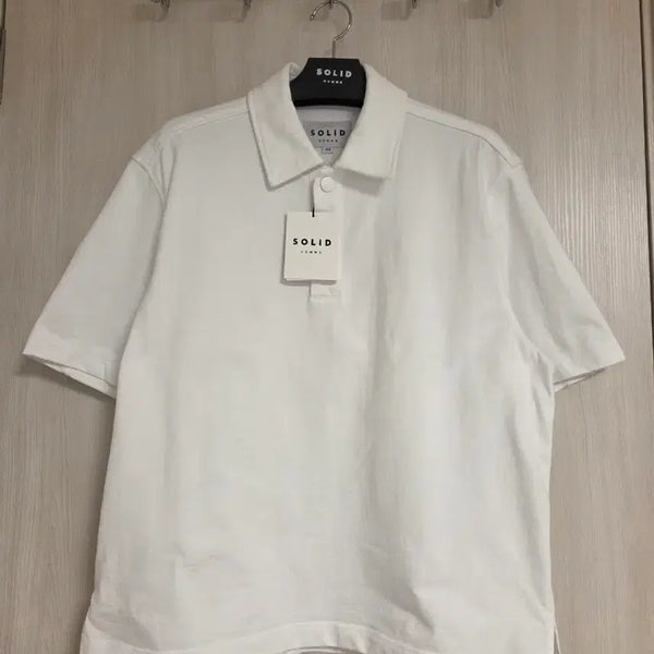 [BUNJANG] Solid Homme 25FW Snap Button Collar Short Sleeve T-Shirt / 솔리드옴므 25FW 스냅버튼 카라 반팔 티셔츠 46