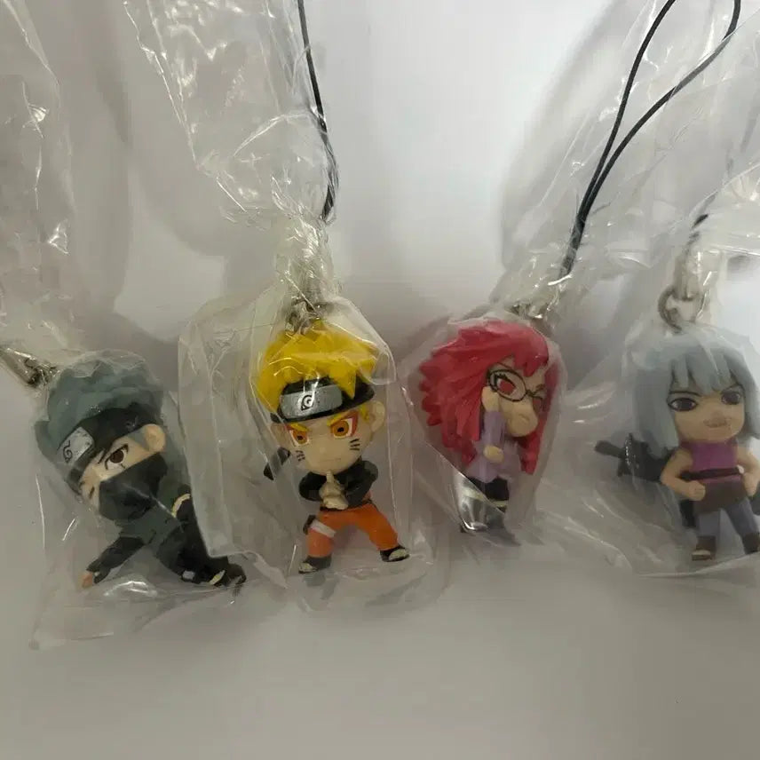 [BUNJANG] Naruto Shippuden Character Strap Set (4 Types, Sealed) Gacha Keychain / 나루토 질풍전 캐릭터 스트랩 미개봉 4종 세트 가챠 키링 카카시 나루토