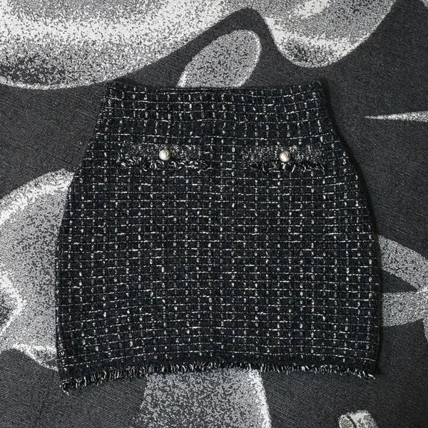 [BUNJANG] General Idea Tweed Knit Mini Skirt / 제너럴아이디어 트위드 니트 미니 스커트 55