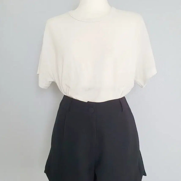 [BUNJANG] Black Suit Shorts / 블랙 정장 숏 팬츠 반바지 제작의류