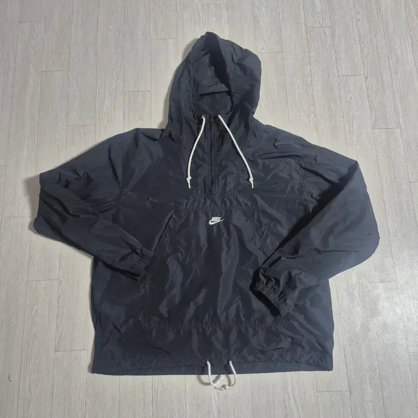 [BUNJANG] Nike Black Anorak Hood Windbreaker / 나이키 블랙 아노락 후드 바람막이