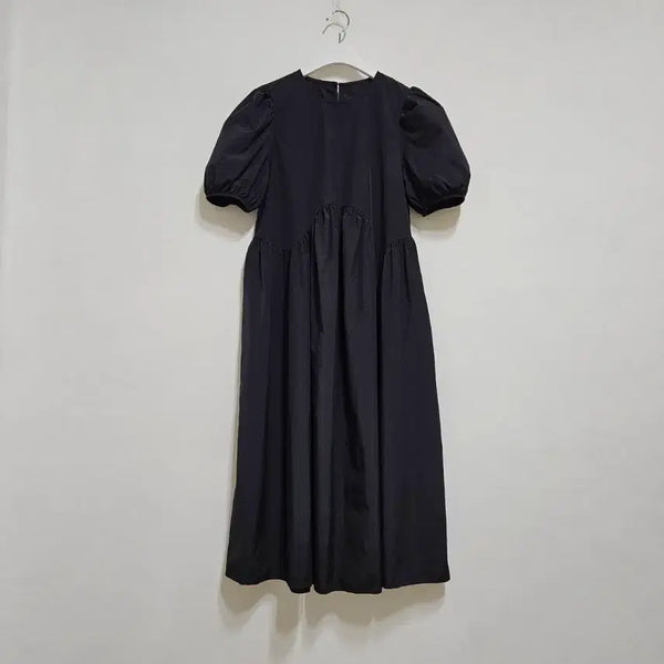 [BUNJANG] Puff Sleeve Long Dress / 퍼프 바스락 롱원피스