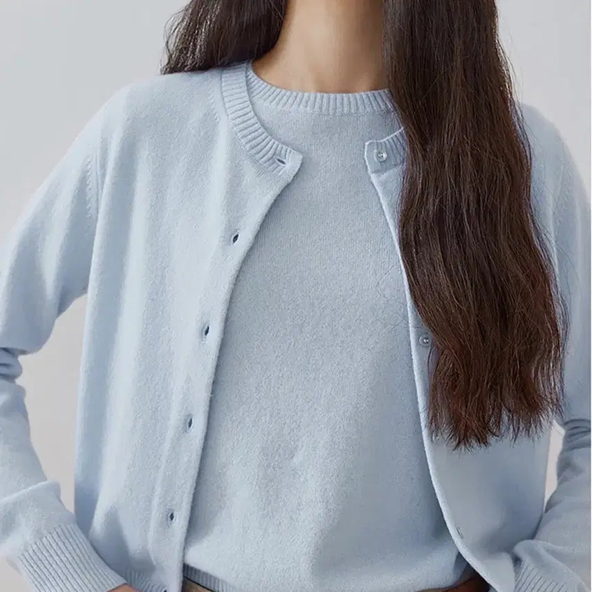 [BUNJANG] R2W Reina Cashmere Half Sleeve Knit (Light Blue) / R2W Reina cash half sleeve KN Light Blue