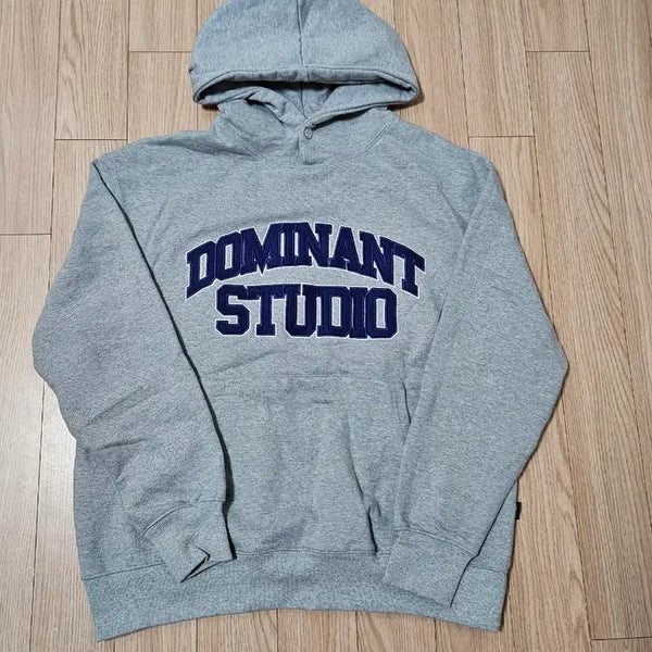 [BUNJANG] Dominant Blue Arch Logo Hoodie Grey / [s] 도미넌트 블루 아치 로고 후드티 그레이