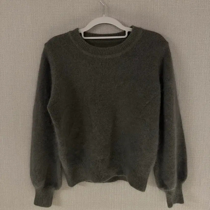 [BUNJANG] Khaki Angora Knit Sweater / 카키 앙고라 니트