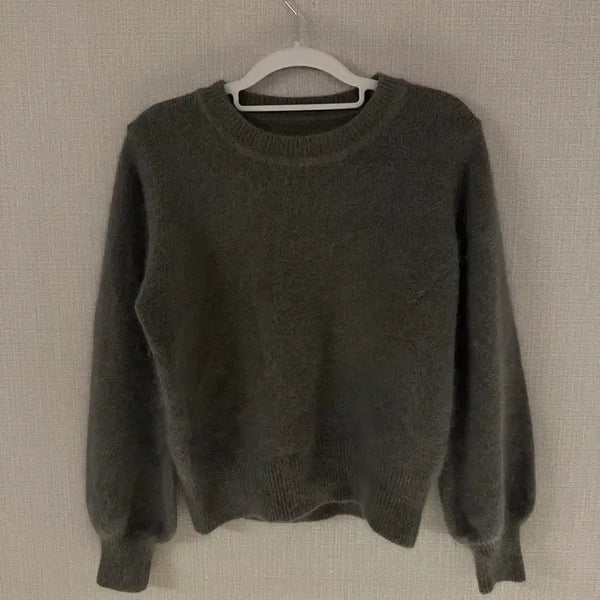 [BUNJANG] Khaki Angora Knit Sweater / 카키 앙고라 니트