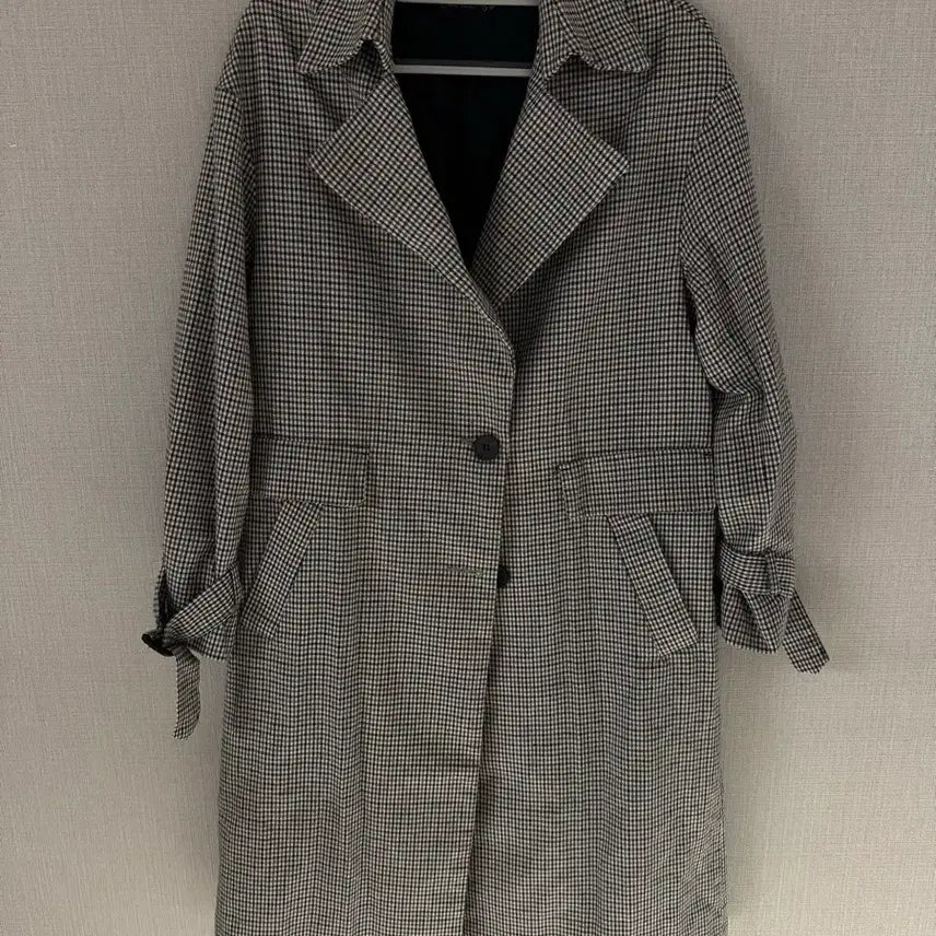 [BUNJANG] CREATORE Check Long Trench Coat / CREATORE 끌레아또레 체크 롱 트렌치 코트