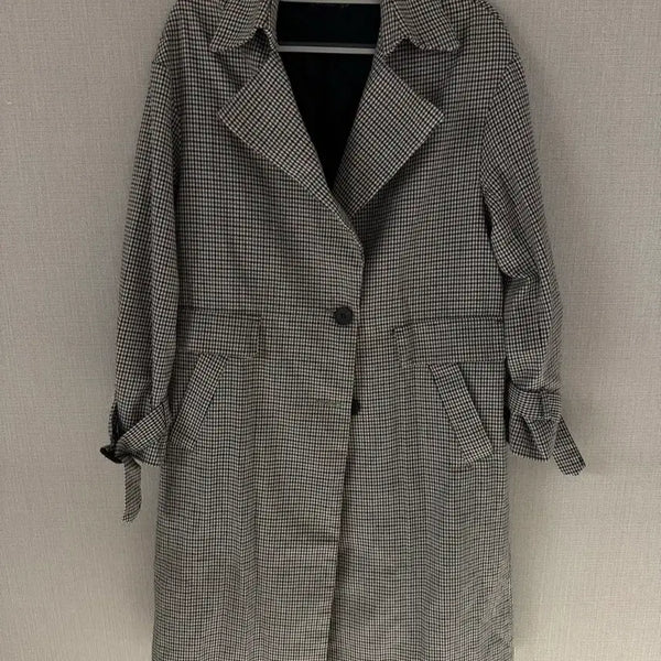 [BUNJANG] CREATORE Check Long Trench Coat / CREATORE 끌레아또레 체크 롱 트렌치 코트