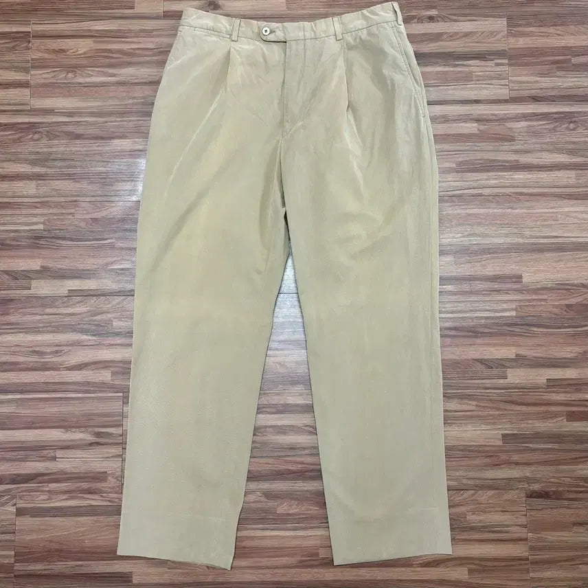 [BUNJANG] Ermenegildo Zegna One-Pleat Beige Khaki Chino Pants / 에르메네질도 제냐 zegna 원턱 베이지 카키 치노 팬츠 슬랙스