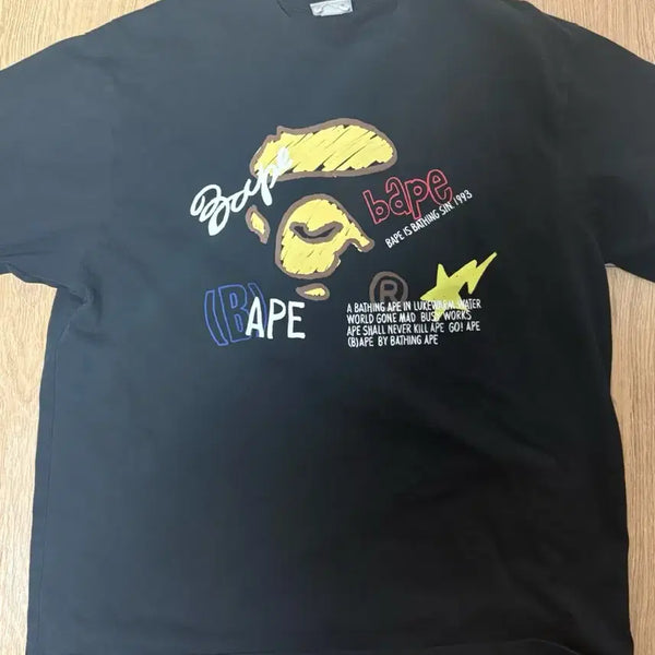 [BUNJANG] BAPE Black Short Sleeve T-Shirt (L) / 베이프 BAPE 블랙 반팔 티셔츠L