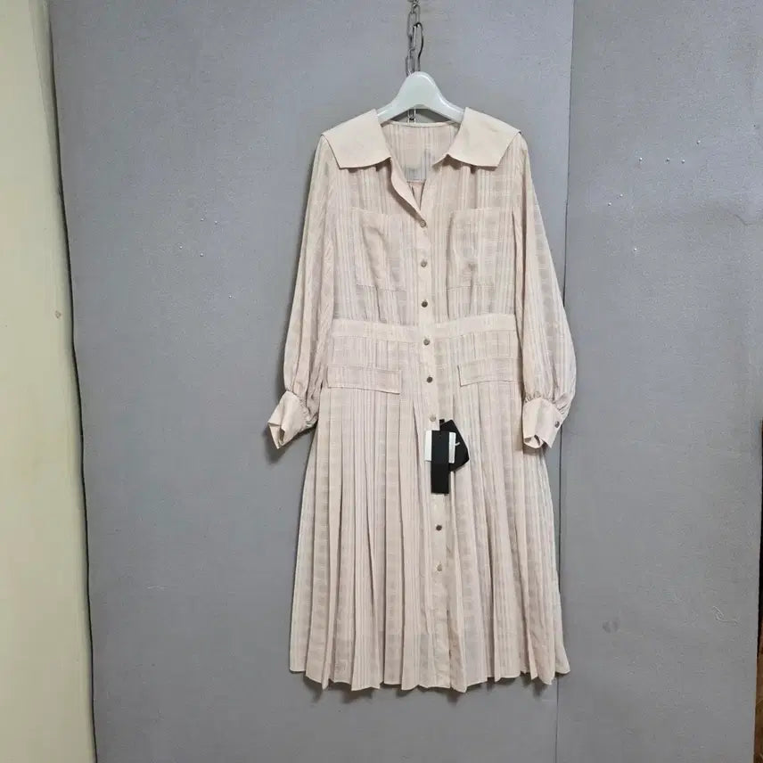[BUNJANG] Karl Lagerfeld Pleated Midi Dress / 칼라거펠트 기계주름 원피스 S  n4005  미착용제품