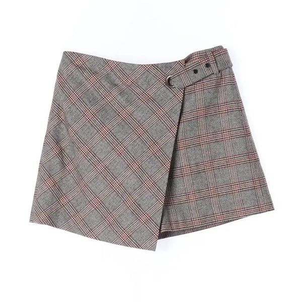 [BUNJANG] Beenice Wrap Shorts Checkered Pattern Belt Detail / Beenice 베르니스 랩 반바지