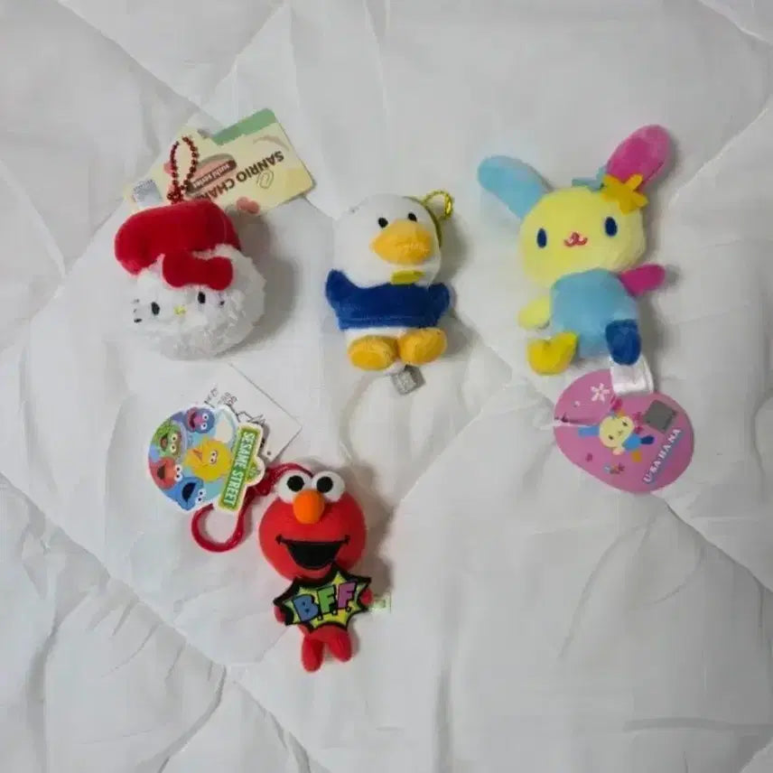 [BUNJANG] Sanrio Sesame Street A Hiruno Keychain Bundle Set / 일괄 세서미 인형 아히루노 키링 핼로키티 산리오 열쇠고리 캐릭터