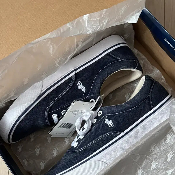 [BUNJANG] Polo Ralph Lauren Kitten Wash Canvas Sneakers Navy US 9 / 폴로 랄프로렌 키튼워시 캔버스 스니커즈 팝니다(270)