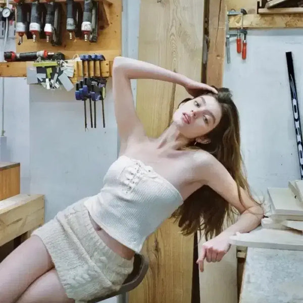 [BUNJANG] GLOWNY POV Tube Top Ivory / 글로니 pov 탑 아이보리