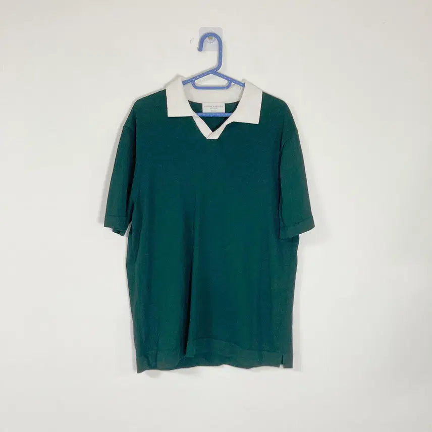 [BUNJANG] Polham Men's Dark Green Collar Short Sleeve T-Shirt Size M / 폴햄남성다크그린카라반팔티M호호상점