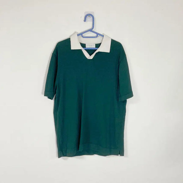 [BUNJANG] Polham Men's Dark Green Collar Short Sleeve T-Shirt Size M / 폴햄남성다크그린카라반팔티M호호상점