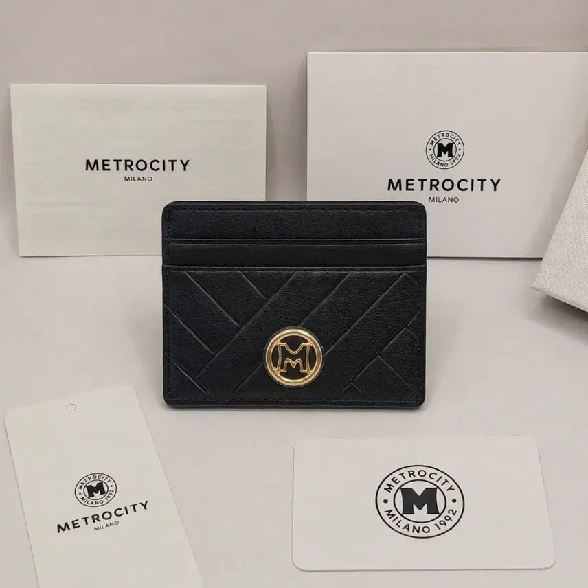 [BUNJANG] Metrociti Black Embossed Card Holder / 메트로시티 (새상품) 블랙 엠보 카드지갑