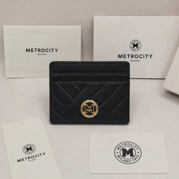 [BUNJANG] Metrociti Black Embossed Card Holder / 메트로시티 (새상품) 블랙 엠보 카드지갑