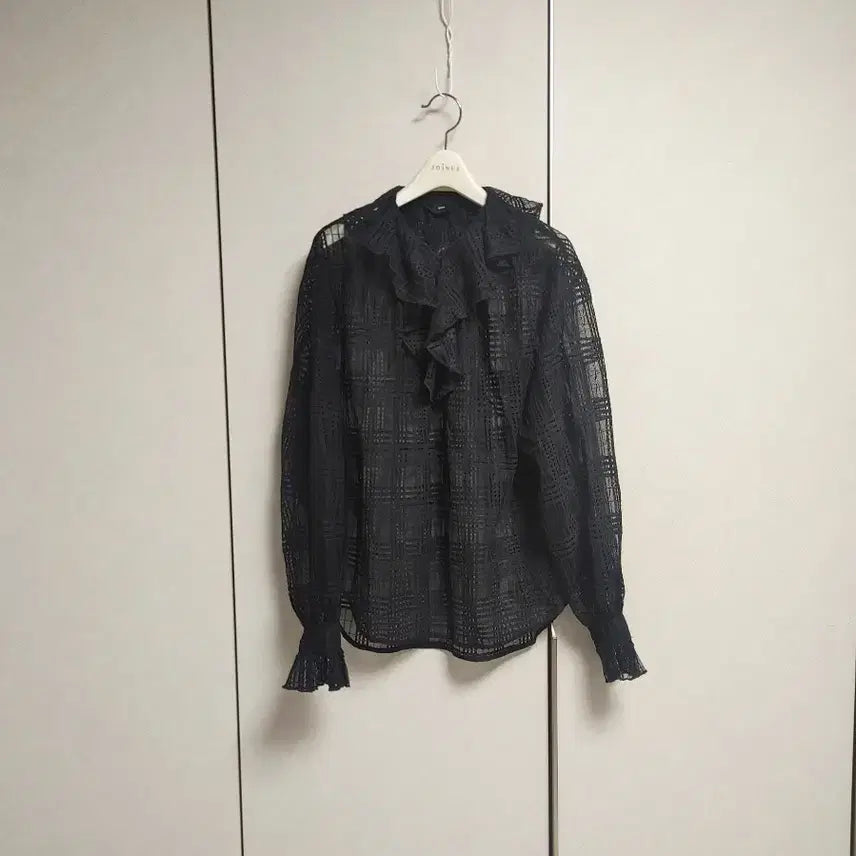 [BUNJANG] Orse See-Through Frill Blouse / 오르 시스루 프릴블라우스