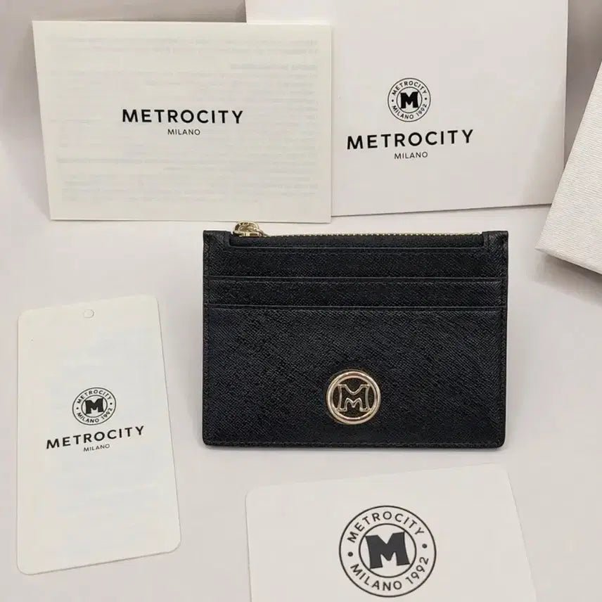 [BUNJANG] Metrociti Black Card Holder Wallet / 메트로시티 (새상품) 블랙 카드지갑 반지갑