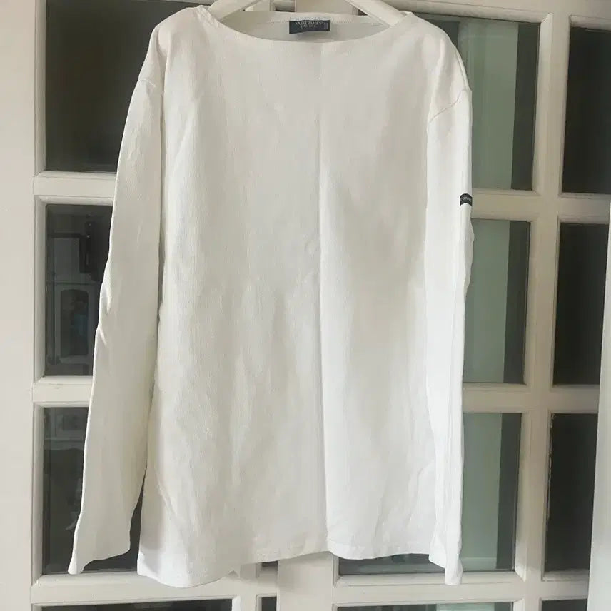 [BUNJANG] Saint James White Boat Neck Long Sleeve T-Shirt (L) / 세인트제임스 화이트 보트넥 긴팔 티셔츠(L)
