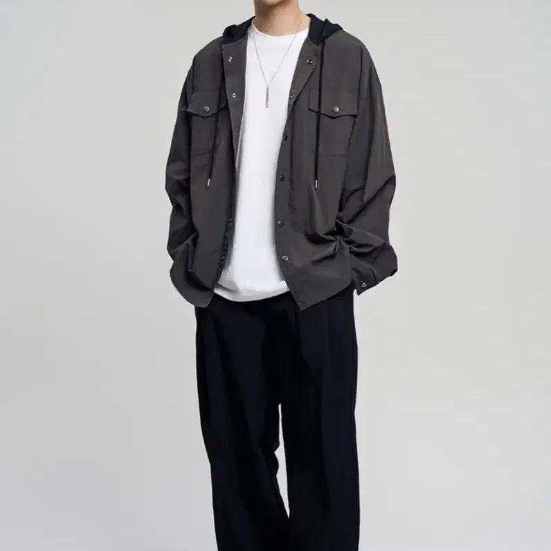 [BUNJANG] Slow Acid House Nylon Hooded Shirt S / 슬로우애시드하우스 나일론 후드 셔츠 s