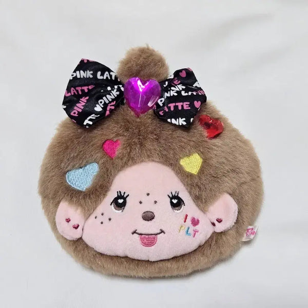[BUNJANG] Monchhichi Pink Latte Strap Pouch Wallet / 몬치치 핑크라떼 스트랩 파우치 지갑