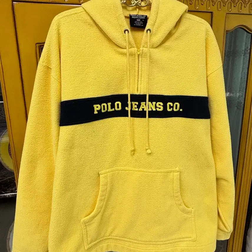 [BUNJANG] Polo Jeans Ralph Lauren Yellow Fleece Hoodie XL / 반값택포) POLO JEANS 폴로진스 랄프로렌 옐로우 후드티 플리스 후