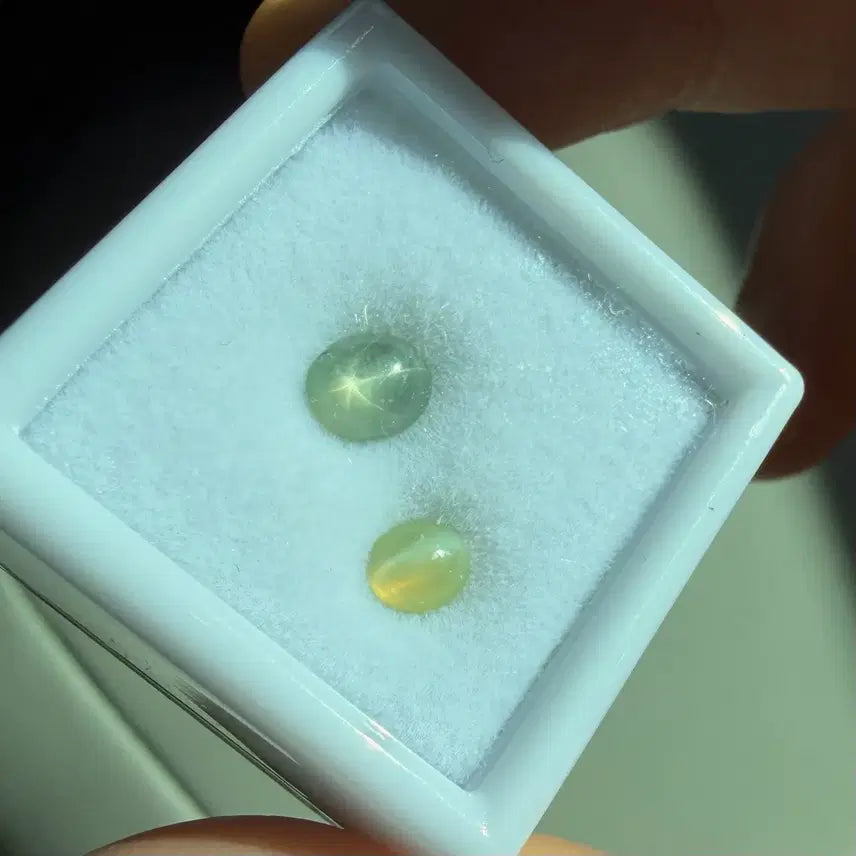 [BUNJANG] Green Star Sapphire and Cat's Eye Chrysoberyl Cabochon Bundle / 천연 그린 스타사파이어, 캣츠아이 크리소베릴 캐보션 일괄