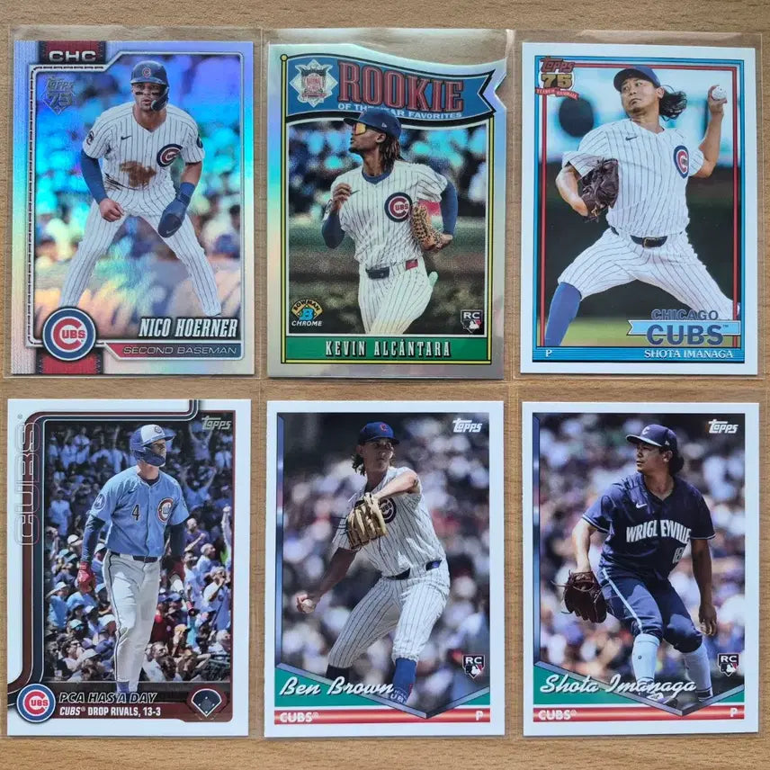[BUNJANG] MLB Topps Chicago Cubs PCA Signed Cards - Imanaga, Alcantara, Horner - Lot of 6 / MLB 탑스 시카고컵스 PCA, 이마나가, 알칸타라, 호너 등 6장랏