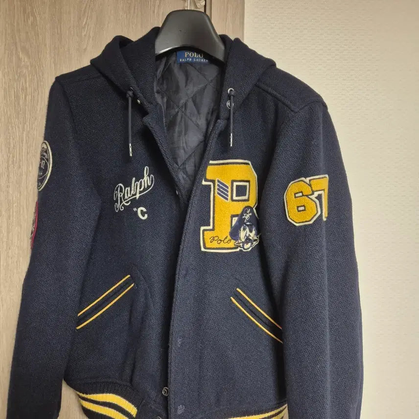 [BUNJANG] Polo Ralph Lauren Patchwork Hooded Varsity Jacket M / 폴로 랄프로렌 패치워크 후드 바시티 자켓 M 팝니다