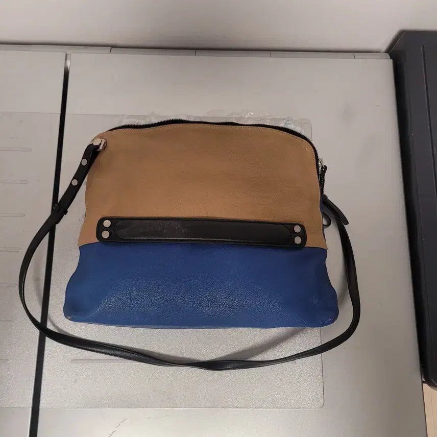 [BUNJANG] SYSTEM Color-Block Genuine Leather Crossbody Bag Shoulder Bag / 시스템 배색 소가죽 크로스백 숄더백