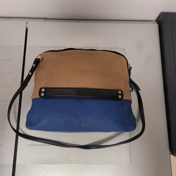 [BUNJANG] SYSTEM Color-Block Genuine Leather Crossbody Bag Shoulder Bag / 시스템 배색 소가죽 크로스백 숄더백