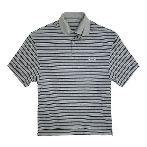 [BUNJANG] CIVISION Double Collar Polo Grey Blue Striped Shirt / [OS] civision 더블 카라 폴로 그레이 블루 스트라이프