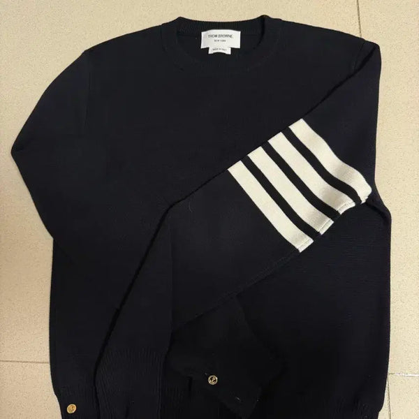 [BUNJANG] Thom Browne Navy 4-Bar Milano Stitch Knit Size 0 / 톰브라운 네이비 4선 밀라노 스티치 니트 0사이즈(새상품급)