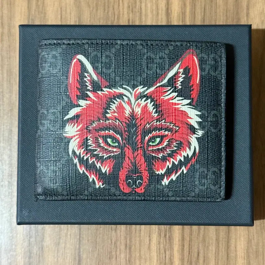 [BUNJANG] Gucci GG Supreme Wolf Canvas Bifold Wallet / 구찌 GG 수프림 울프 캔버스 반지갑