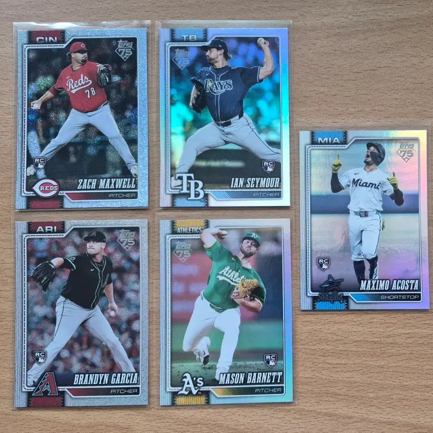 [BUNJANG] MLB 2026 Topps Foil Rookie Cards (Barrett, Acosta, Garcia) - Lot of 5 / MLB 2026 탑스 바넷, 아코스타, 가르시아 등 포일 루키카드 5장랏