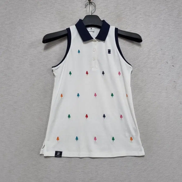 [BUNJANG] Wangle Women's Sleeveless Collar T-Shirt Size 90 / ㅡW앵글 나시 카라티 여90ㅡ0430