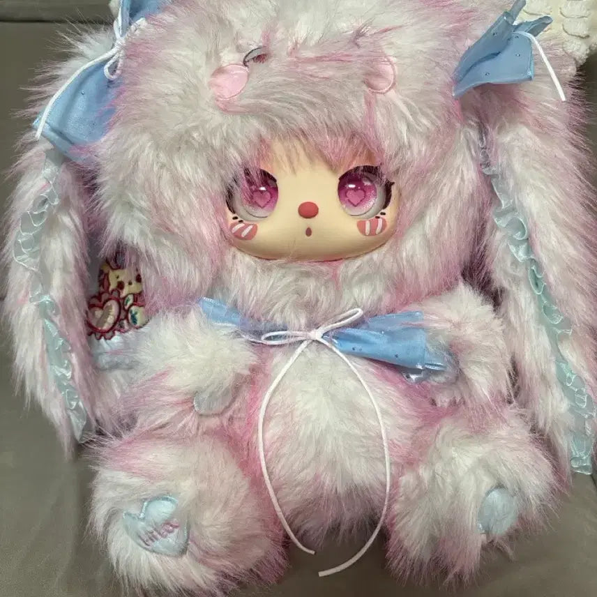 [BUNJANG] Lila 600% Long Fur Rabbit Pink Plush Toy / 릴라 600% 장털 토끼 핑크