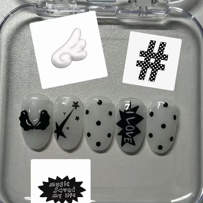 [BUNJANG] Handmade Nail Tips - Dot, Wing, Star, and Syrup Designs / 도트네일 날개네일 별네일 시럽네일 네일팁 수제네일팁 수제네일 주문제작