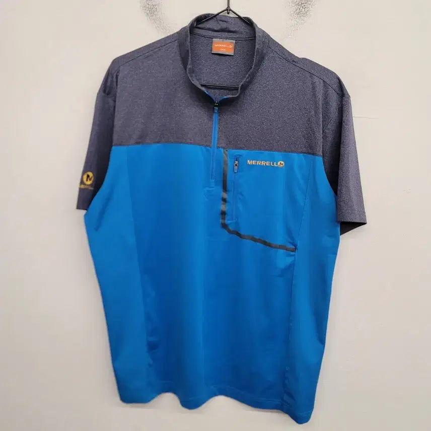 [BUNJANG] Merrell Half-Zip Hiking Short-Sleeve T-Shirt (Size L) / [100/L] 머렐 반집업 등산복 반팔티 티셔츠