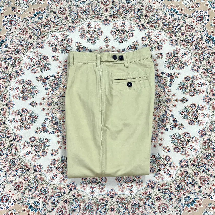 [BUNJANG] Drake's Cotton Linen Game Trouser Pants - Khaki Ivory (Size 30/31) / [B+등급 30-31] 드레익스 아이보리카키 코튼리넨 게임스트라우져팬츠
