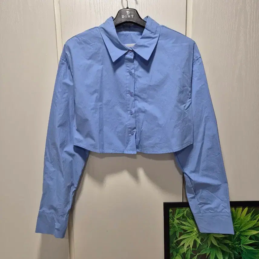 [BUNJANG] DINT Cropped Shirt Sky Blue / (세일)(새상품)DINT 딘트 소라색 크롭 셔츠