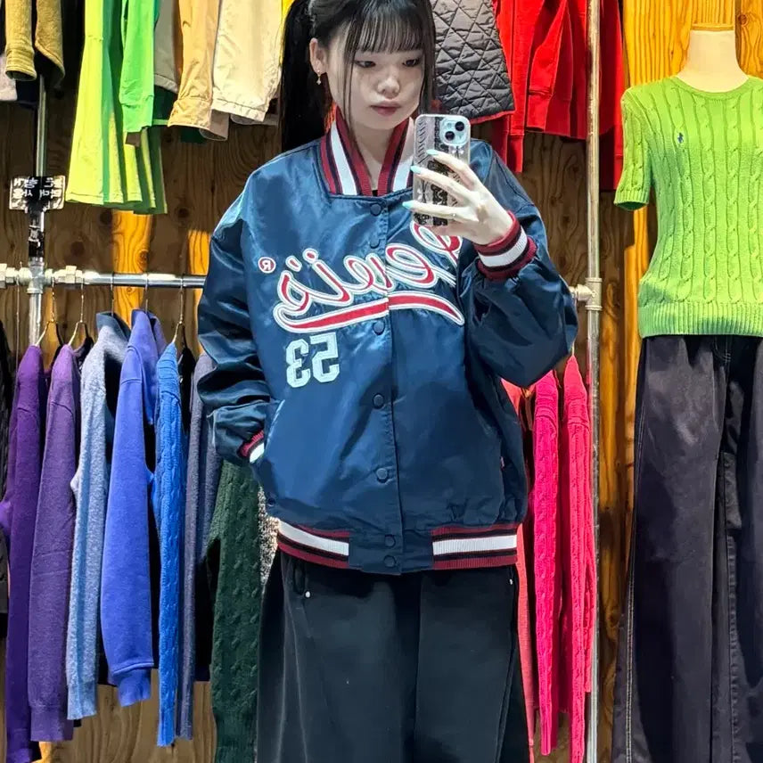 [BUNJANG] Levi's Red Tab Big Logo Satin Varsity Jacket / M LevIs 리바이스 레드탭 빅로고 사틴 바시티
