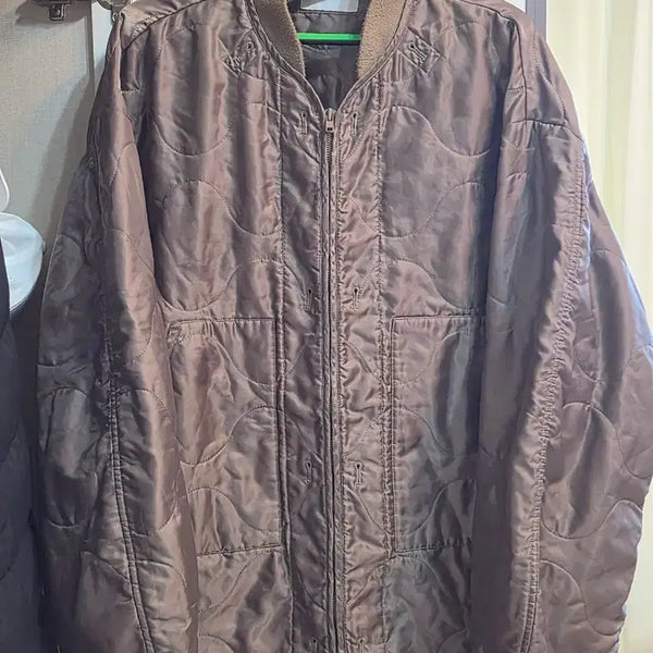[BUNJANG] INGT Men's Quilted Jumper Brown Size 100 / INGT 퀼팅 남성 점퍼 브라운 100사이즈