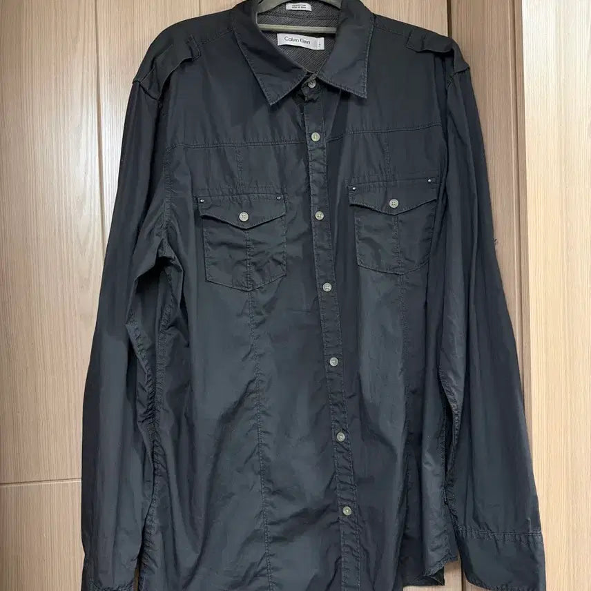[BUNJANG] Calvin Klein Vintage Military Pocket Stitch Epaulet Shirt / 캘빈클라인 셔츠